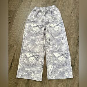 Adult XS Gray White Camo Fleece Pants Cozy Lounge Jogger Style​​